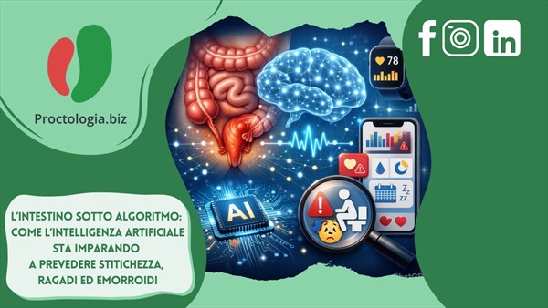 L’intestino sotto algoritmo: come l’Intelligenza Artificiale sta imparando a prevedere stitichezza, ragadi ed emorroidi